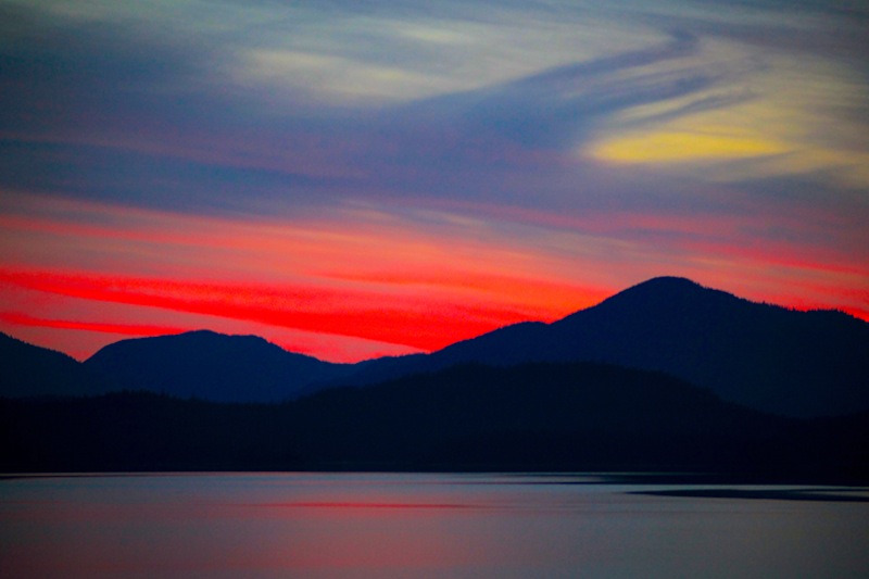 Fire Sunset, The Inside Passage, Alaska, photo